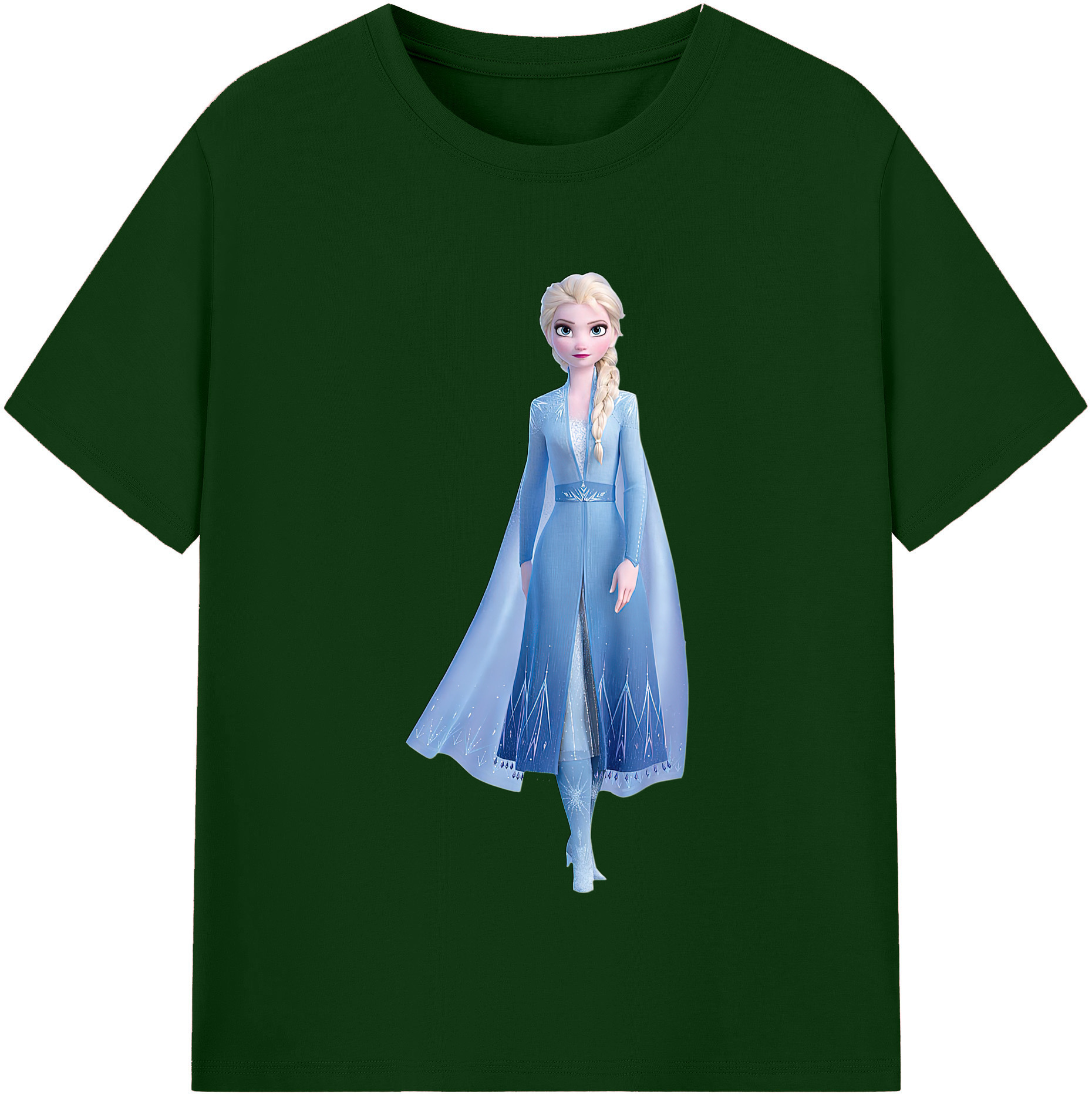 （画像用） アナと雪の女王 アンナ エルサ Frozen Anna Elsa 綿100％半袖Tシャツ（フロントプリント）